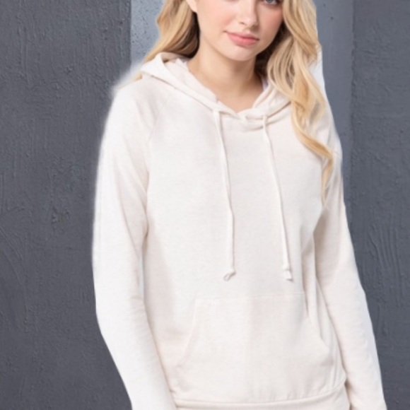 Chic Nation Sweaters - - Oatmeal soft hooded sweatshirt
